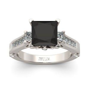 Jeulia Princess Cut Sterling Silver Ring